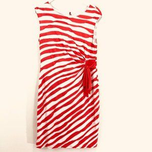 Dressbarn Woman’s Sz 12 Dress Burnt Salmon & White